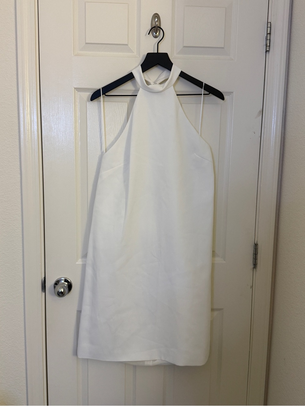 Mango White Halter Mini Dress
